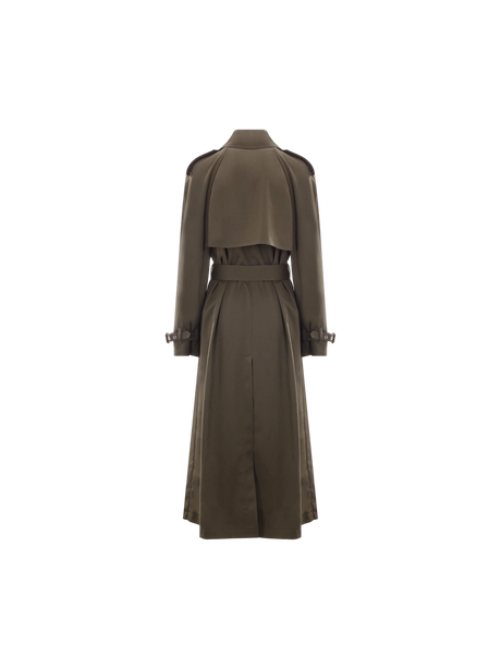 Double-breasted Gabardine Trench Coat-ALEXANDER MCQUEEN-JOHN JULIA