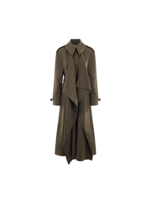 Double-breasted Gabardine Trench Coat-ALEXANDER MCQUEEN-JOHN JULIA