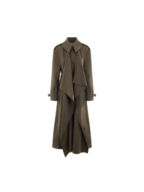 Double-breasted Gabardine Trench Coat-ALEXANDER MCQUEEN-JOHN JULIA