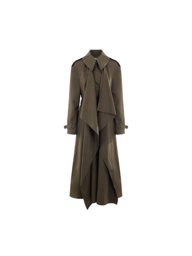 Double-breasted Gabardine Trench Coat-ALEXANDER MCQUEEN-JOHN JULIA