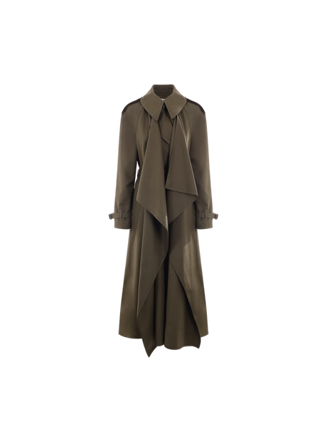 Double-breasted Gabardine Trench Coat-ALEXANDER MCQUEEN-JOHN JULIA