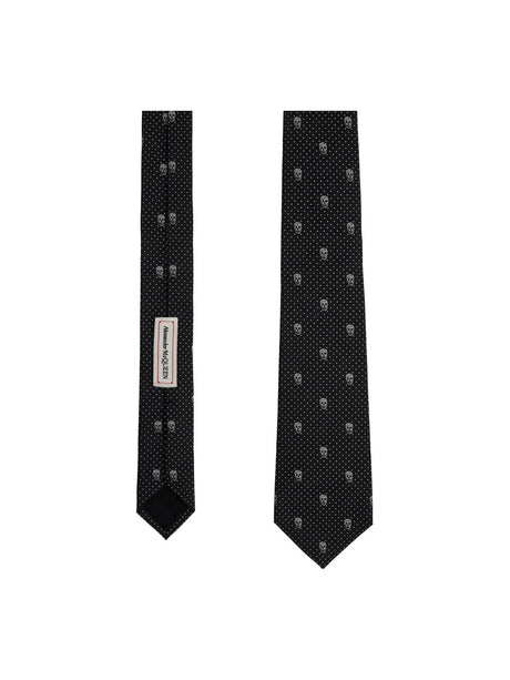 Embroidered Silk Skull Tie Set