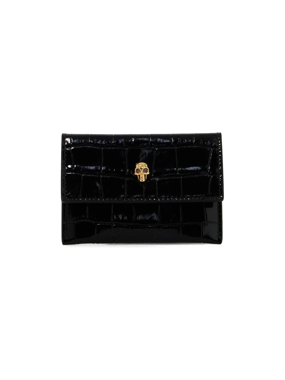 Envelope Skull Crocodile Card Holder - OS - Women > Accessories > Wallets and Small Leather Goods > Card holders