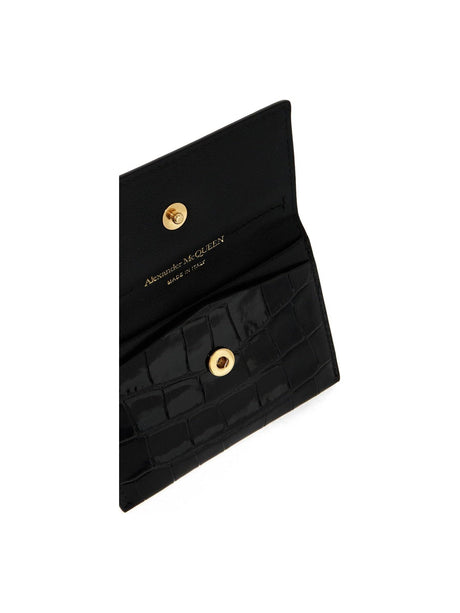 Envelope Skull Crocodile Card Holder - OS - Women > Accessories > Wallets and Small Leather Goods > Card holders