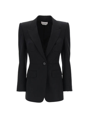 ALEXANDER MCQUEEN-Fitted Wool Bustier Jacket-JOHN JULIA