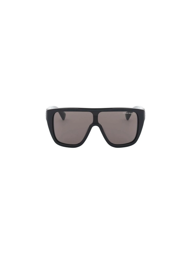 Floating Skull Mask Sunglasses in Black/Smoke ALEXANDER MCQUEEN JOHN JULIA.