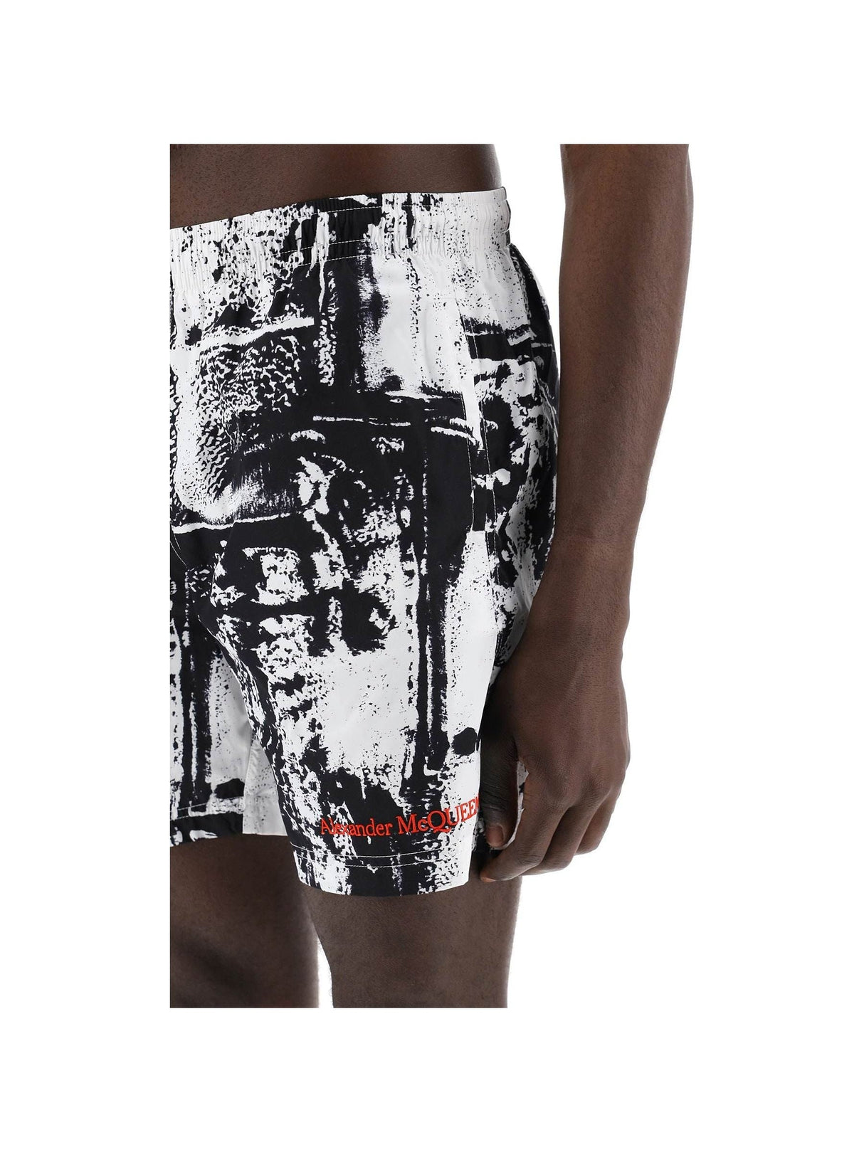 Fold Print Nylon Beach Shorts