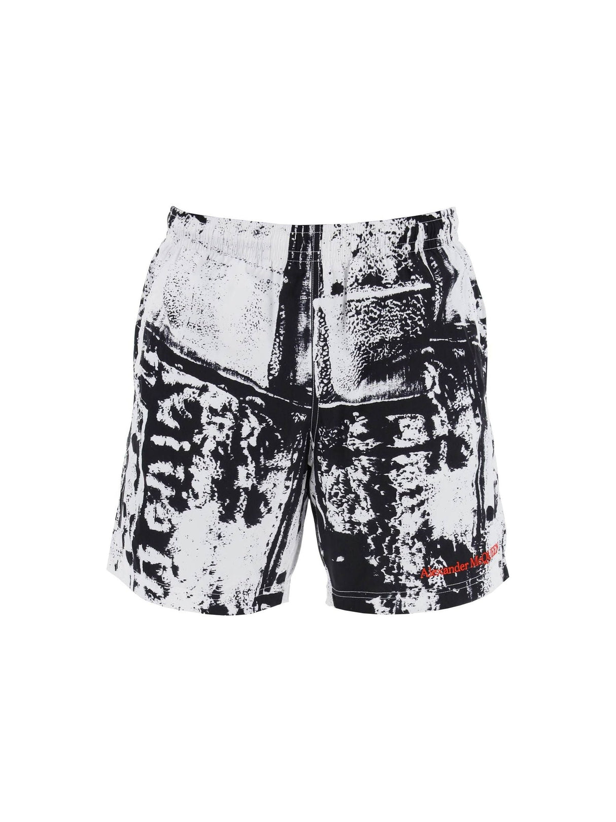 Fold Print Nylon Beach Shorts