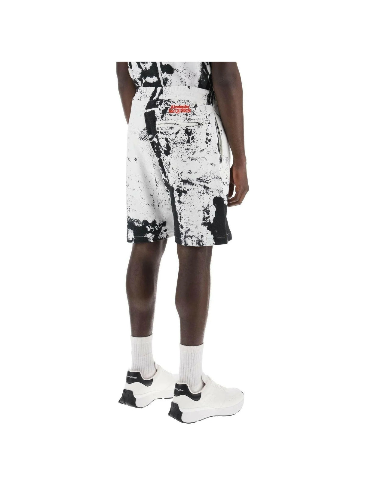 ALEXANDER MCQUEEN-Fold Print Sweat Shorts-JOHN JULIA