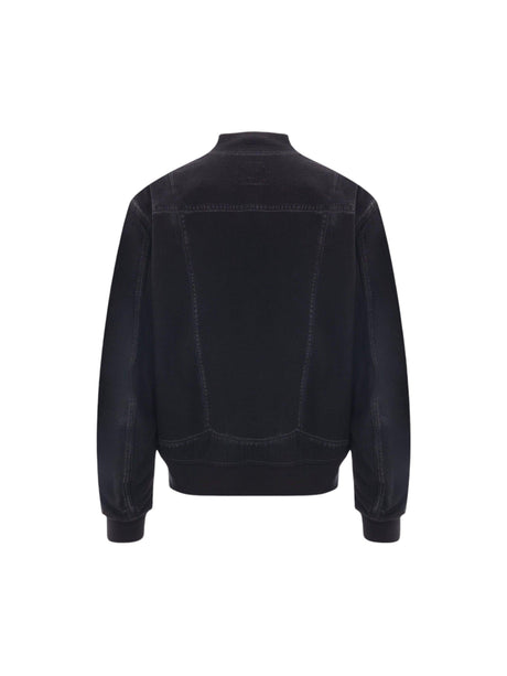 Ghostwash Denim Bomber Jacket-ALEXANDER MCQUEEN-JOHN JULIA