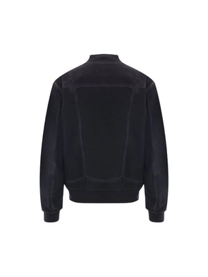 Ghostwash Denim Bomber Jacket-ALEXANDER MCQUEEN-JOHN JULIA