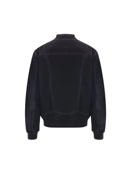 Ghostwash Denim Bomber Jacket-ALEXANDER MCQUEEN-JOHN JULIA