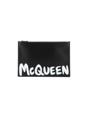 McQueen Graffiti' Leather Flat Pouch ALEXANDER MCQUEEN JOHN JULIA.