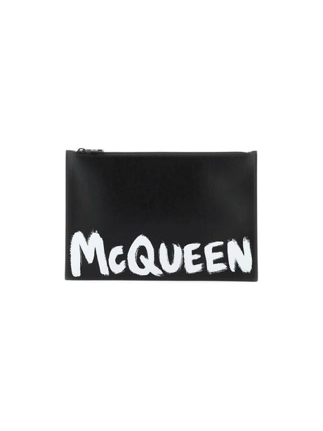 McQueen Graffiti' Leather Flat Pouch ALEXANDER MCQUEEN JOHN JULIA.