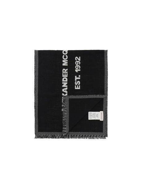 McQueen Graffiti Wool Oversized Scarf - OS - Men > Accessories > Scarves hats and gloves > Scarves