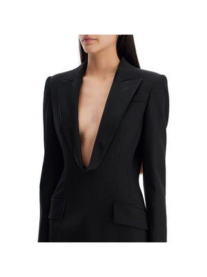 Jacket-Style Grain De Poudre Dress-Alexander McQueen-JOHN JULIA