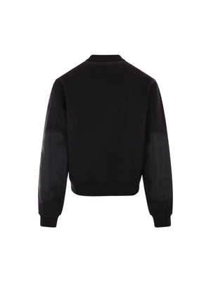 Jersey and Nylon Bomber Jacket-ALEXANDER MCQUEEN-JOHN JULIA