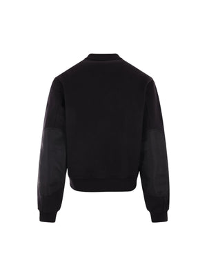 Jersey and Nylon Bomber Jacket-ALEXANDER MCQUEEN-JOHN JULIA