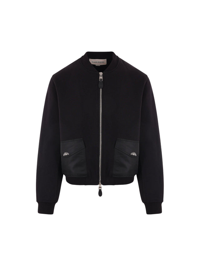 Jersey and Nylon Bomber Jacket-ALEXANDER MCQUEEN-JOHN JULIA