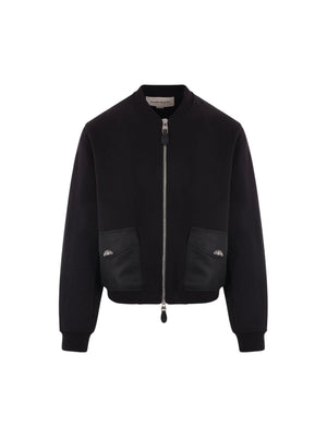 Jersey and Nylon Bomber Jacket-ALEXANDER MCQUEEN-JOHN JULIA