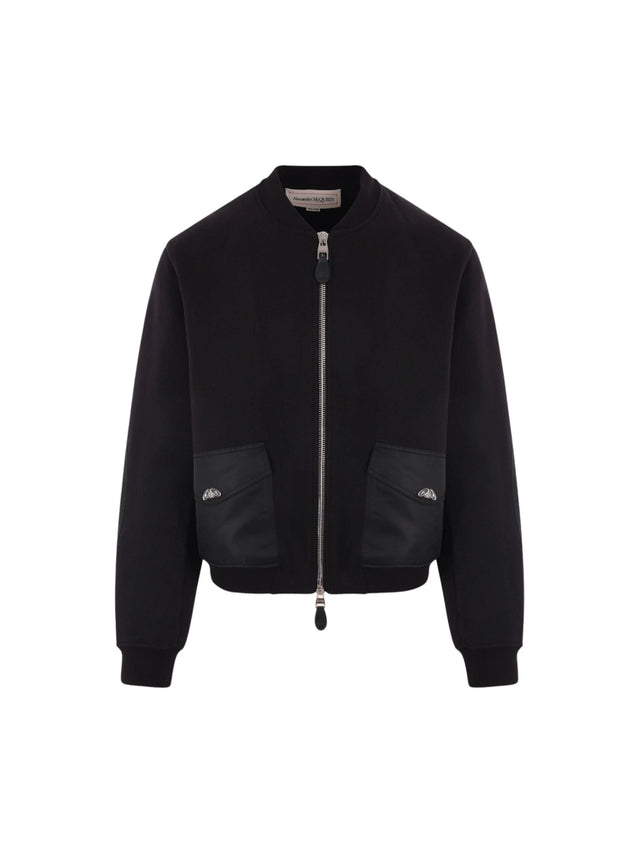 Jersey and Nylon Bomber Jacket-ALEXANDER MCQUEEN-JOHN JULIA