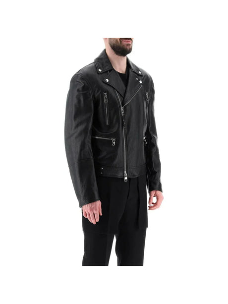 ALEXANDER MCQUEEN-Leather Biker Jacket-JOHN JULIA