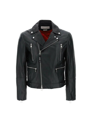 ALEXANDER MCQUEEN-Leather Biker Jacket-JOHN JULIA