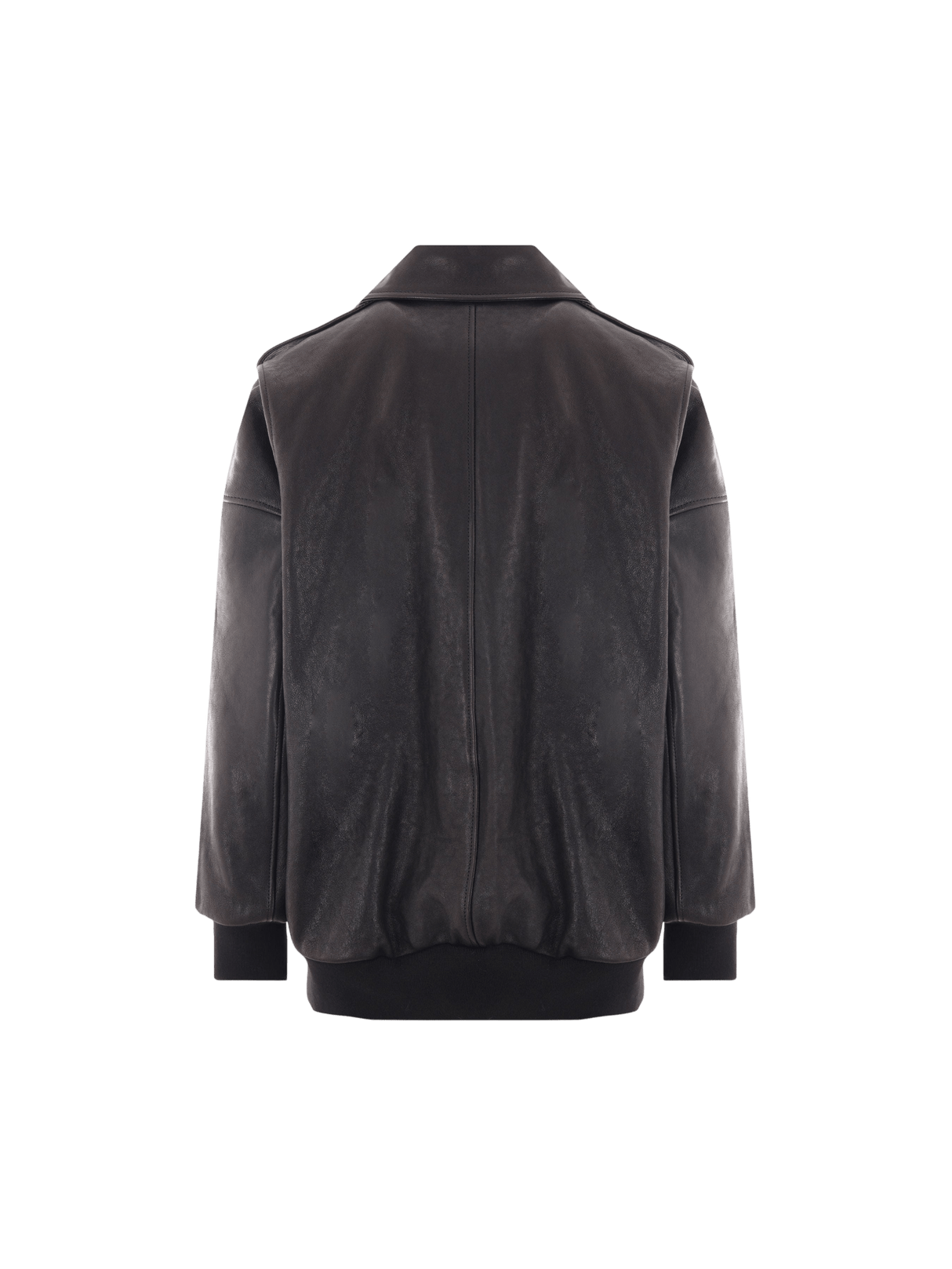 Leather Oversize Aviator Jacket-ALEXANDER MCQUEEN-JOHN JULIA