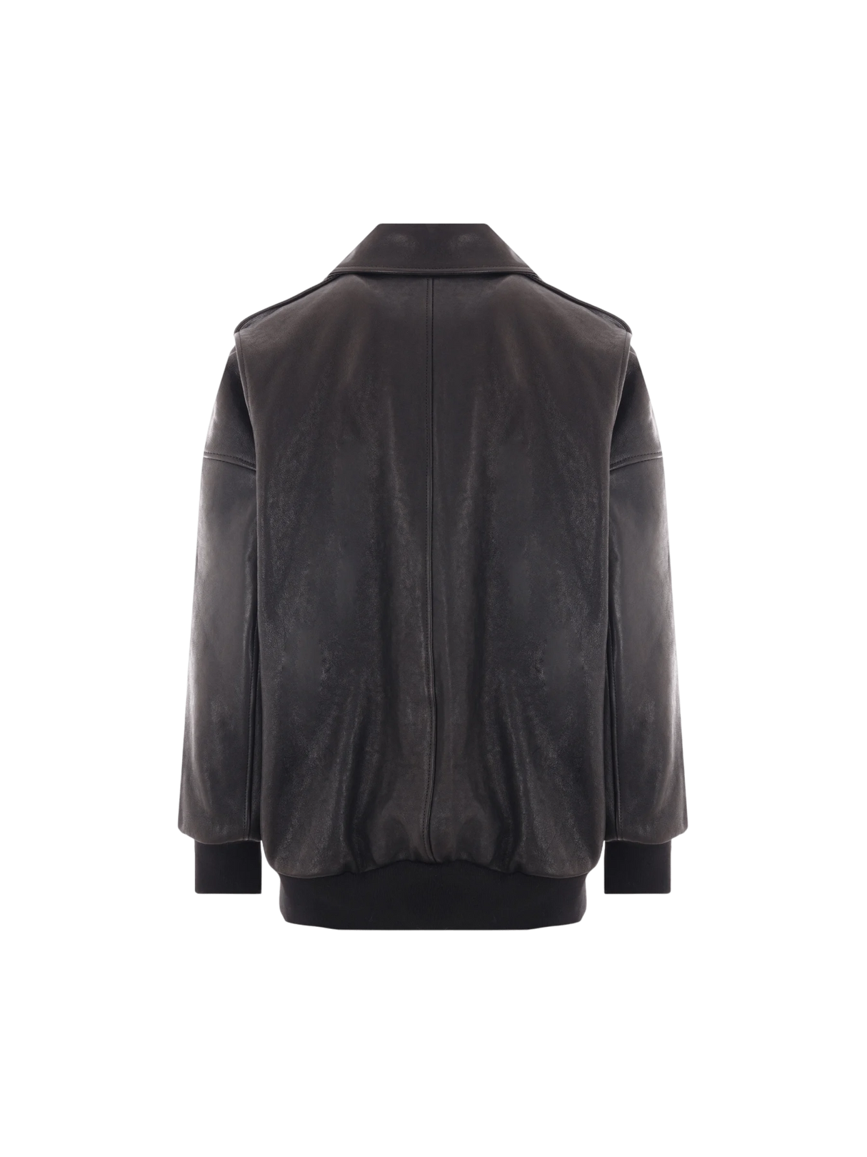 Leather Oversize Aviator Jacket-ALEXANDER MCQUEEN-JOHN JULIA