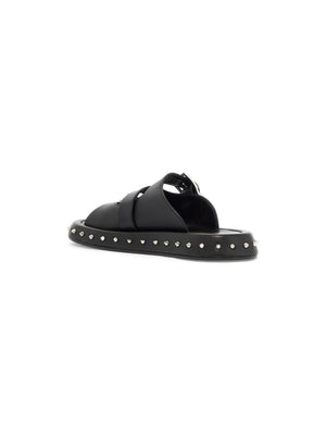 ALEXANDER MCQUEEN-Leather Punk Slides For Ed -JOHN JULIA.