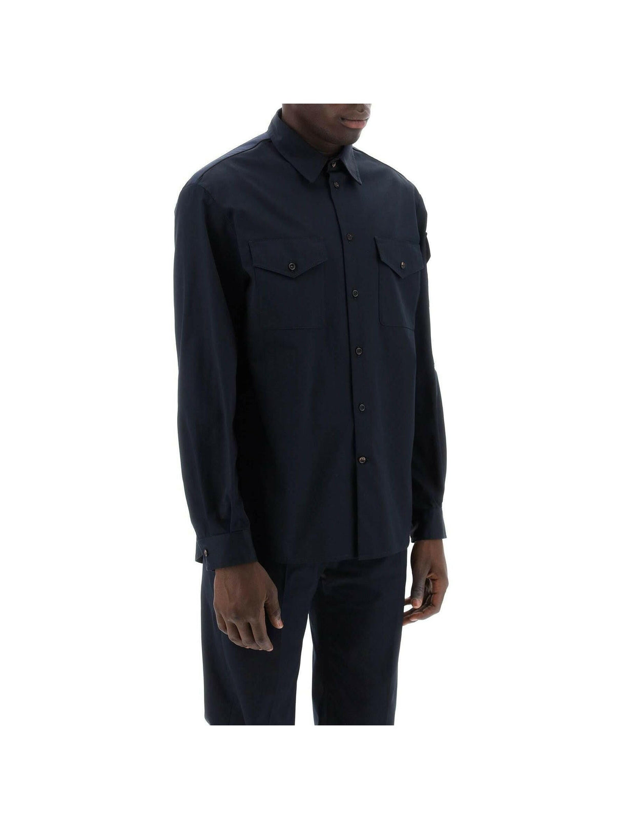 ALEXANDER MCQUEEN-Long-Sleeve Cotton Twill Button-Up Shirt-JOHN JULIA