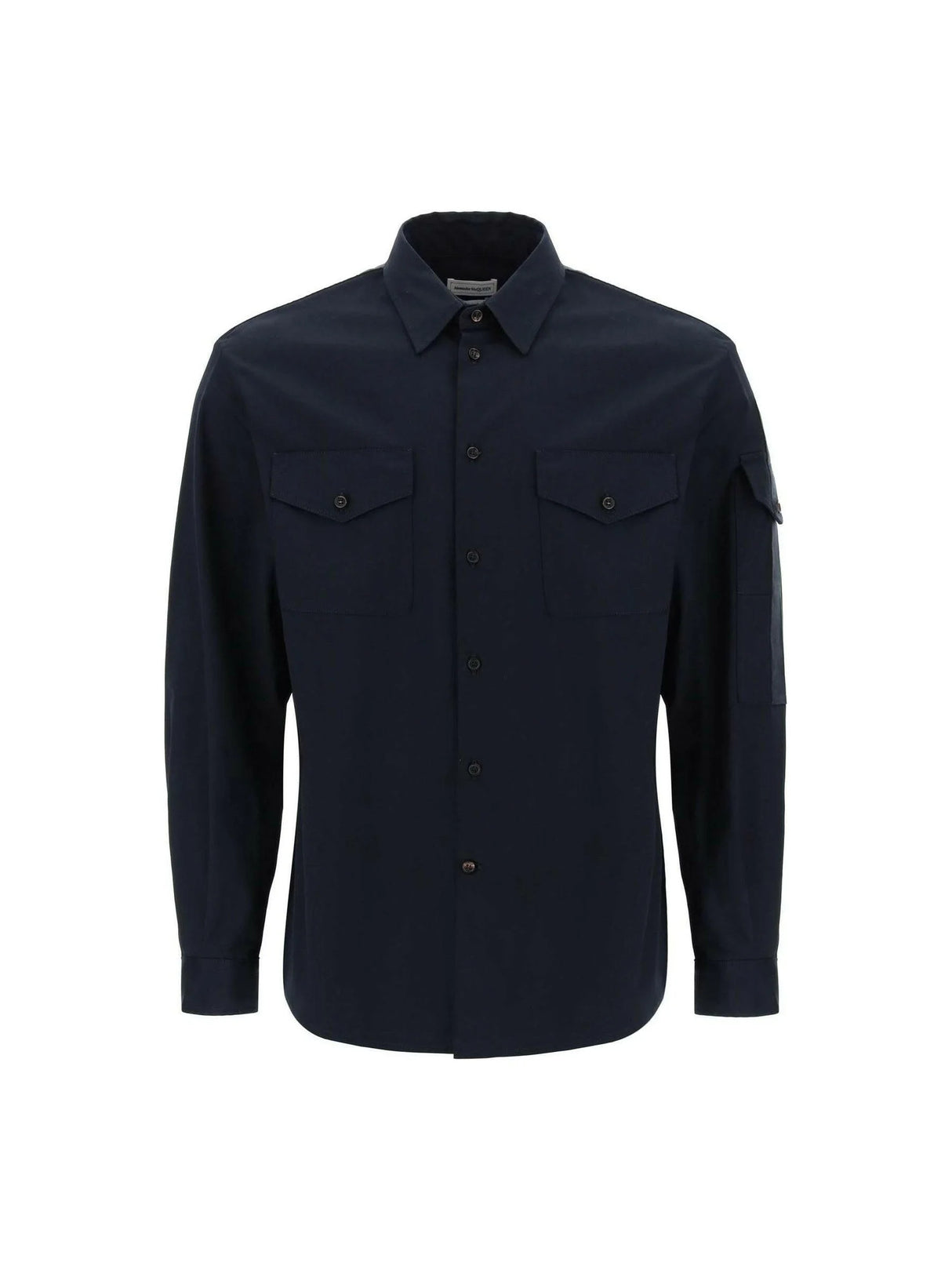 ALEXANDER MCQUEEN-Long-Sleeve Cotton Twill Button-Up Shirt-JOHN JULIA