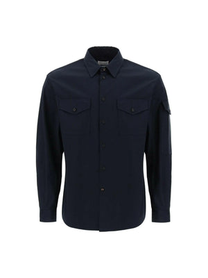 ALEXANDER MCQUEEN-Long-Sleeve Cotton Twill Button-Up Shirt-JOHN JULIA