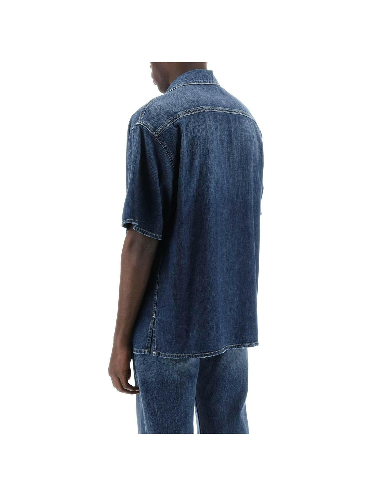 Organic Denim Short Sleeve Shirt ALEXANDER MCQUEEN JOHN JULIA.