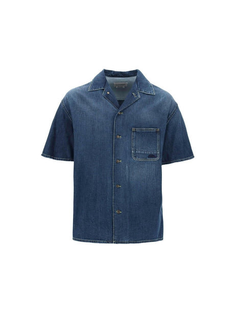 Organic Denim Short Sleeve Shirt ALEXANDER MCQUEEN JOHN JULIA.