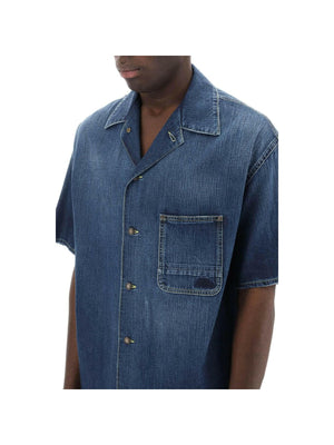 Organic Denim Short Sleeve Shirt ALEXANDER MCQUEEN JOHN JULIA.