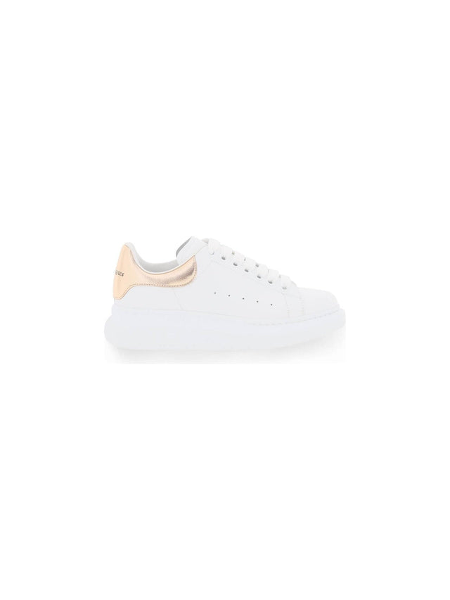 ALEXANDER MCQUEEN-Oversize Leather Sneakers With Laminated Heel-JOHN JULIA