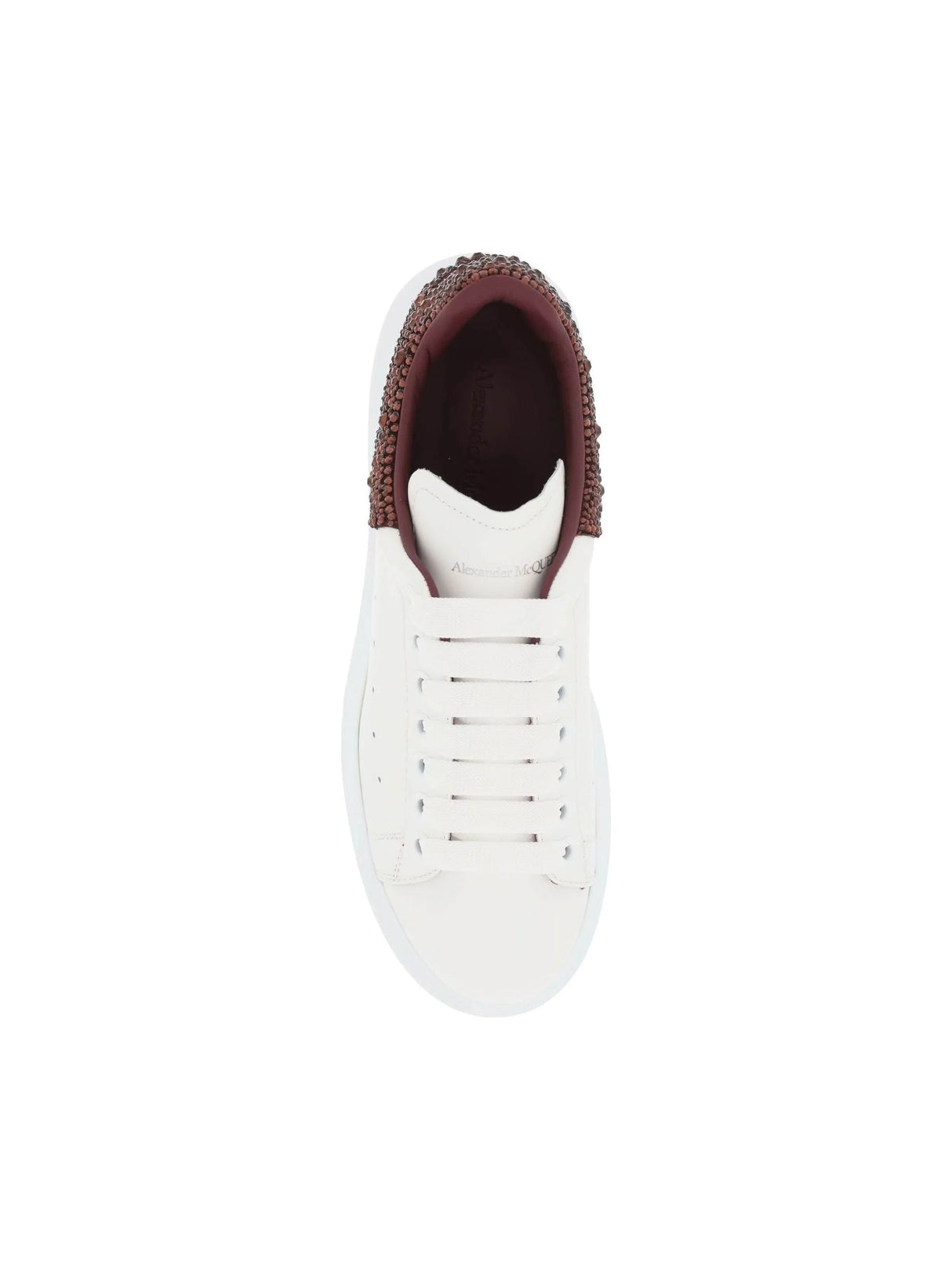 ALEXANDER MCQUEEN-Oversized Leather Sneakers Crystals-JOHN JULIA