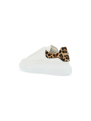 Oversized Leopard Calf Hair Sneakers.