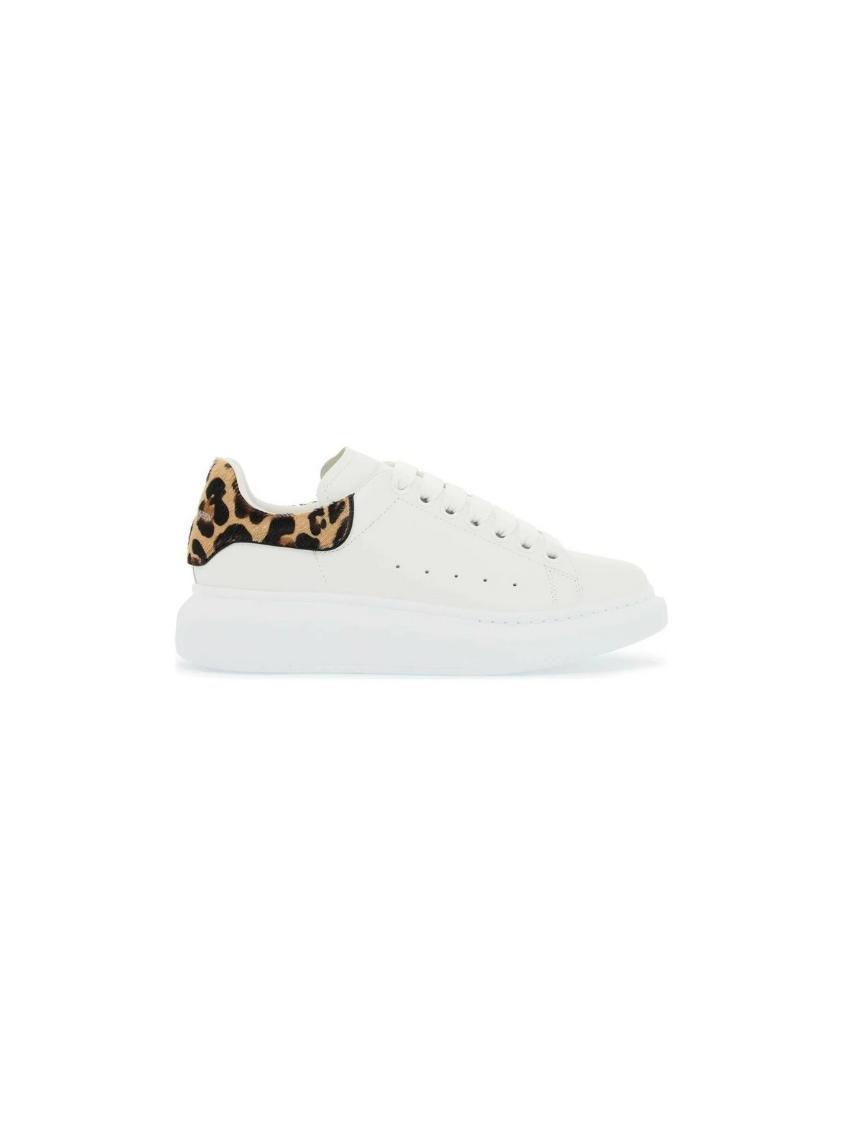 Oversized Leopard Calf Hair Sneakers.