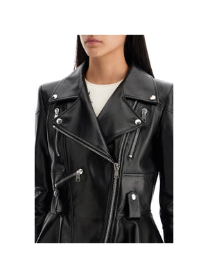 Peplum Leather Biker Jacket