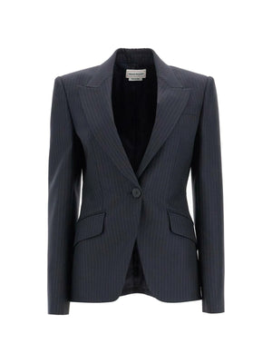 Pinstripe Single-Breasted Jacket.