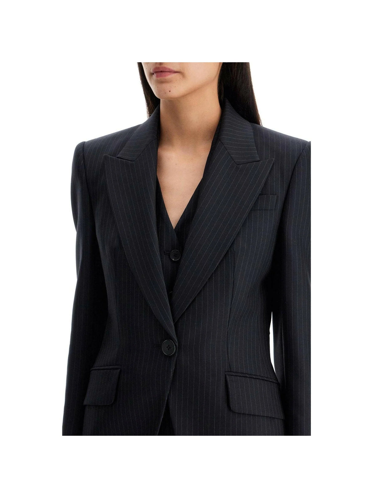 Pinstripe Single-Breasted Jacket.