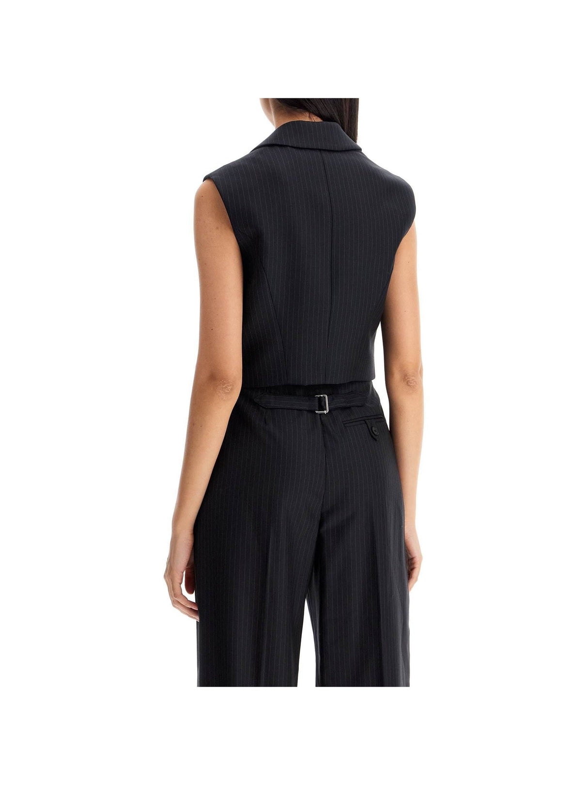 ALEXANDER MCQUEEN-Pinstriped Wool Twill Tailored Vest-JOHN JULIA