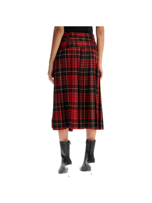 Plaid Pleated Skirt With