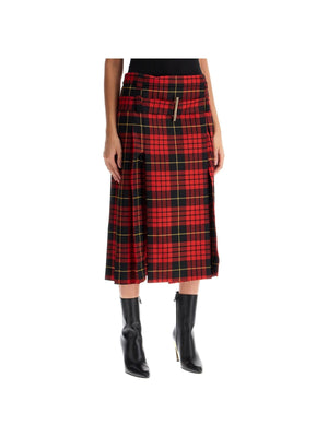 Plaid Pleated Skirt With