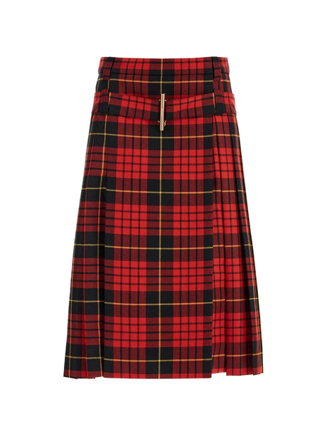 Plaid Pleated Skirt With