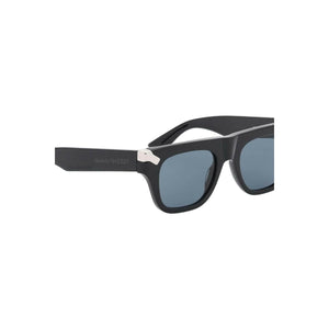 Punk Rivet Square Sunglasses in Black/Blue ALEXANDER MCQUEEN JOHN JULIA.