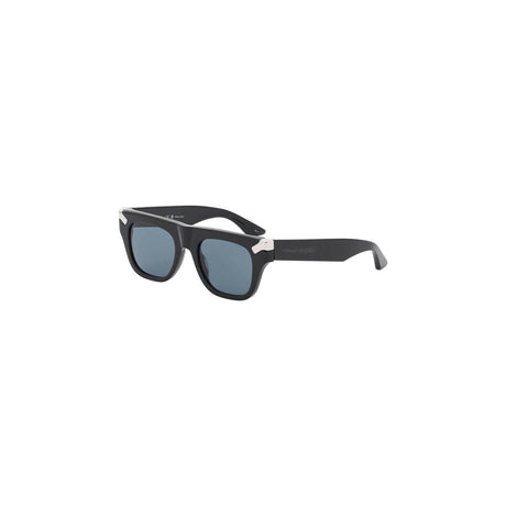 Punk Rivet Square Sunglasses in Black/Blue ALEXANDER MCQUEEN JOHN JULIA.