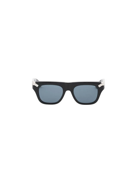 Punk Rivet Square Sunglasses in Black/Blue ALEXANDER MCQUEEN JOHN JULIA.